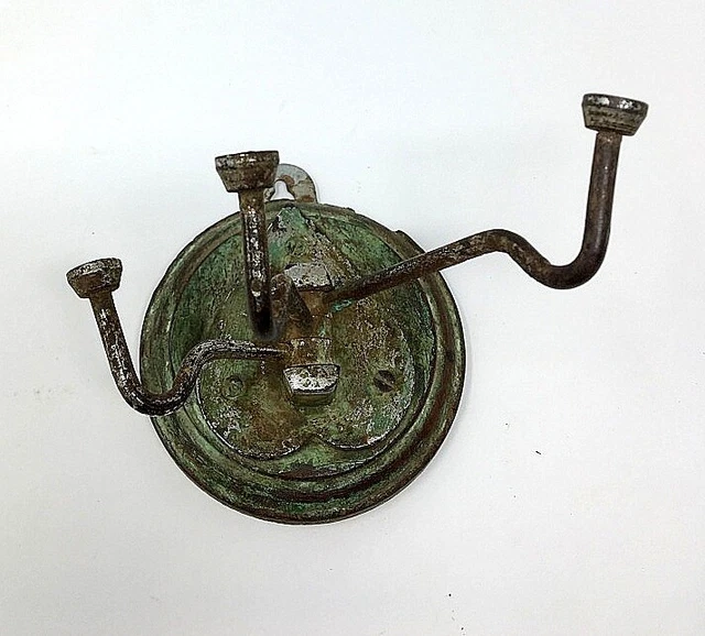 Old Brass Wooden Coat Hanger Hook Wall Fix Hanger Movable Tie Hook Hand Painted