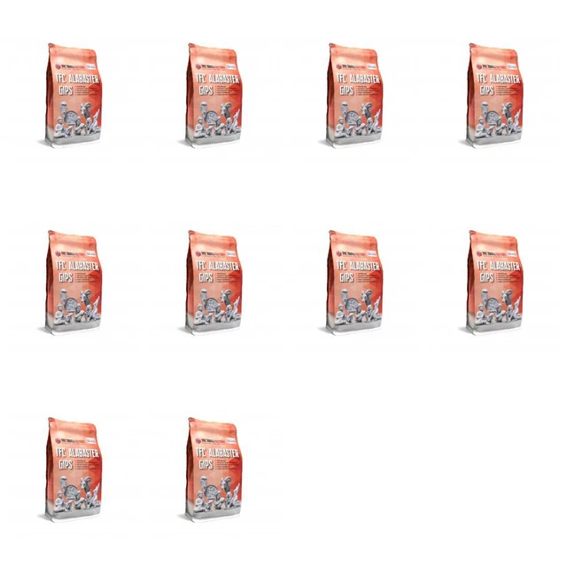 10x 1 kg yeso de alabastro TFC blanco natural yeso modelo fino yeso de modelado yeso 2:1
