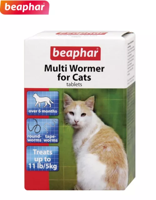 Beaphar Cat Kitten Multi Wormer Round & Tape Worm Treatment Pack 12 Tablets