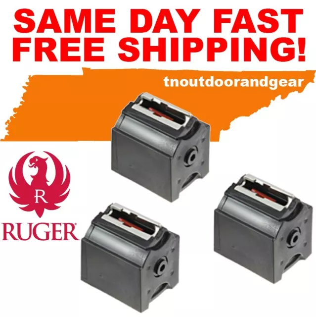 Ruger BX-1 10/22 Mag 10 Rd .22 LR Mag 3 Pack 90451 SAME DAY FAST FREE SHIPPING!