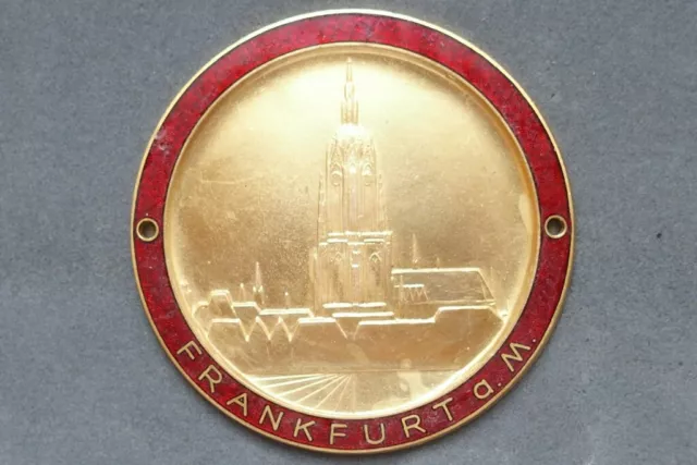 Vintage Auto Plakette - Frankfurt a.M. - enamel car badge