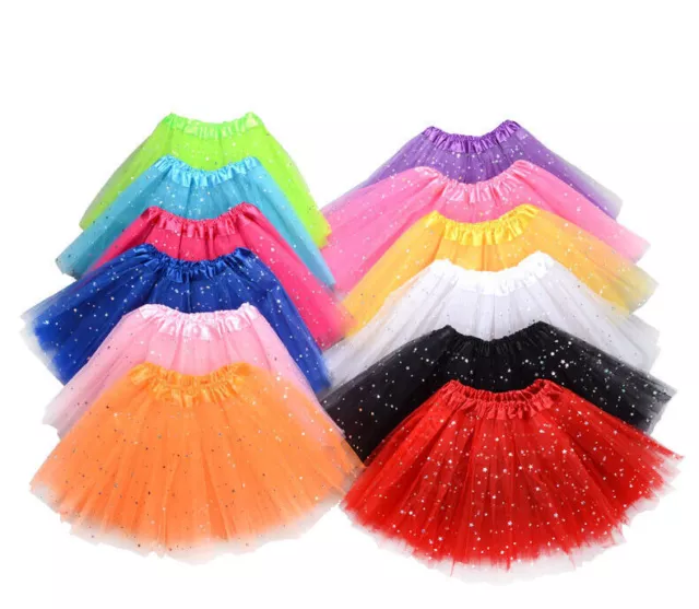 3 Layers KIDS TUTU Girls Skirt Fancy Dress Party Tulle Ballerina Dancing Costume