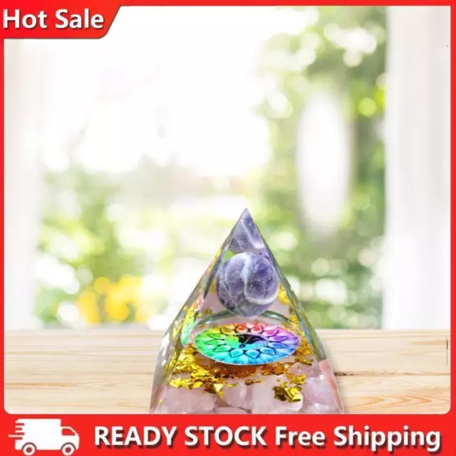 Pyramid Amethyst Peridot Healing Crystal Energy Crafts (A)