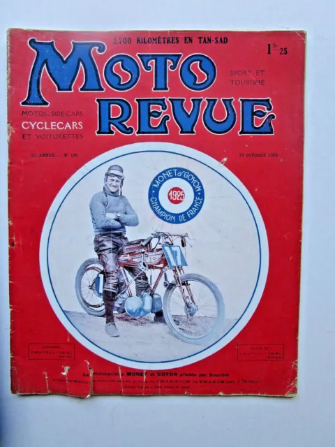 Moto Revue N°182 octobre  1925 / réglages Indian Prince / GP de France