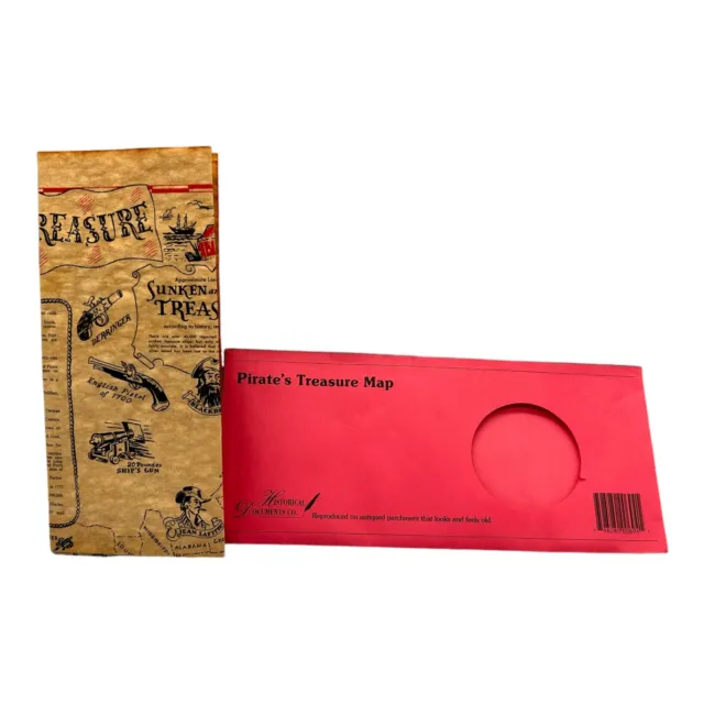 Pirate's Treasure Map Historical Documents Co. (1965) Replicas Parchment Paper