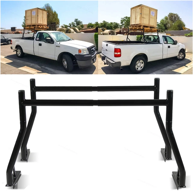 800lbs Universal Pickup Truck Bed Ladder Racks Lumber Utility Contractor Black