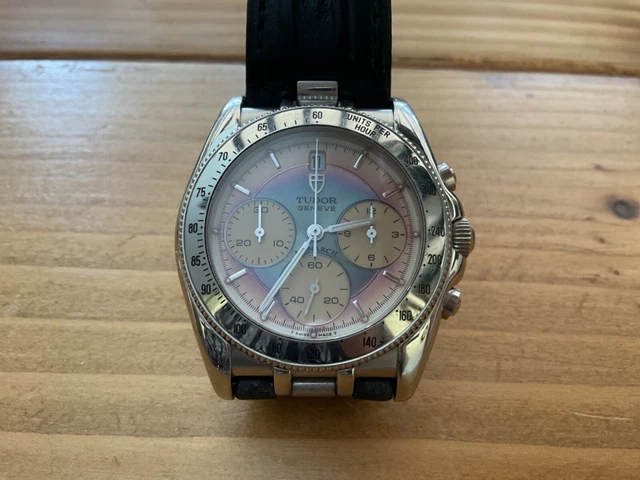 TUDOR MONARCH QUARTZ Chronograph 15900 on strap oxidation affected dial ...