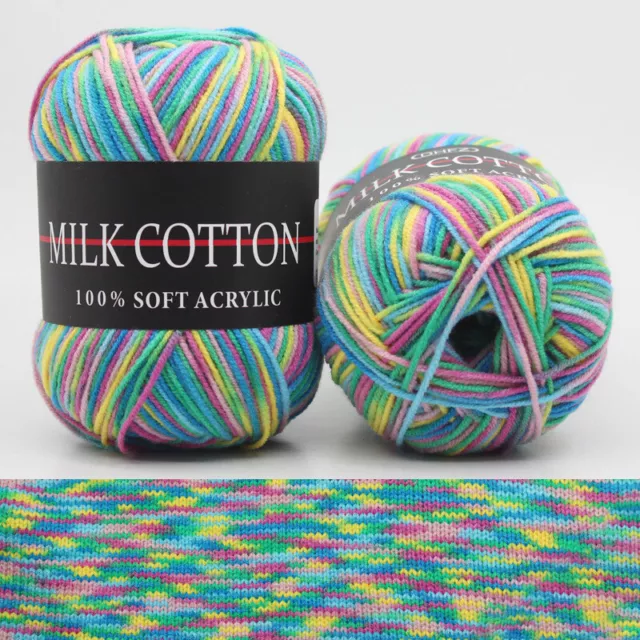50g Mixed Job Lot Double Knitting Crochet Milk Soft Warm Baby Cotton Wool Yarn