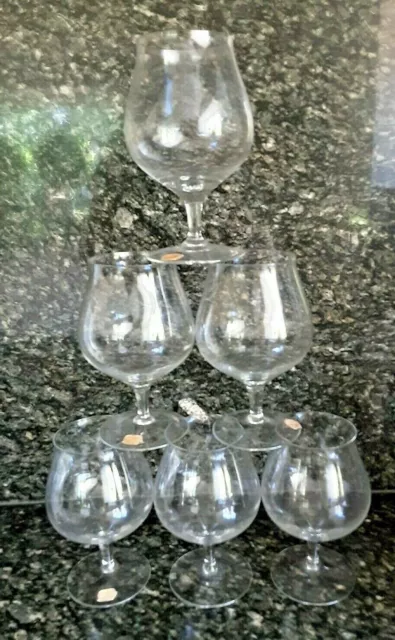 6 x VINTAGE BALLOON WHISKEY BOHEMIA CRYSTAL MADE IN CZECH DRINKWARE GLASSES EUC