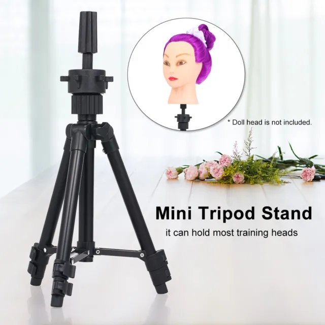 Adjustable Tripod Manikin Mannequin Head Hairdressing Training Stand Holder T1R4