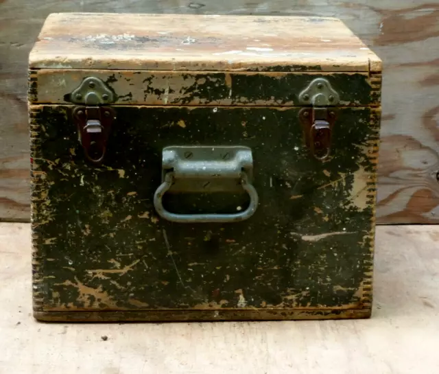 Vintage 1920's Wooden Divided Tool Box Drawers Art Storage Chest