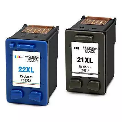 Kit 2 Cartucce Hp 21 e 22 Compatibili Per Hp Deskjet F300 F380 F2280 PSC 1400 14
