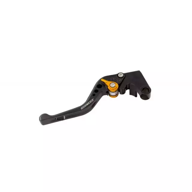 BikeTek Adjustable CNC Clutch Lever Short  - Black / Gold Adjuster - #C81S