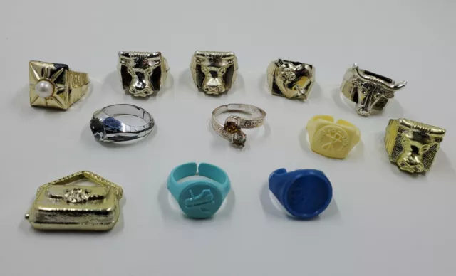 Vintage Cracker Jack & Gumball Machine Rings & Charm Lot Of 12