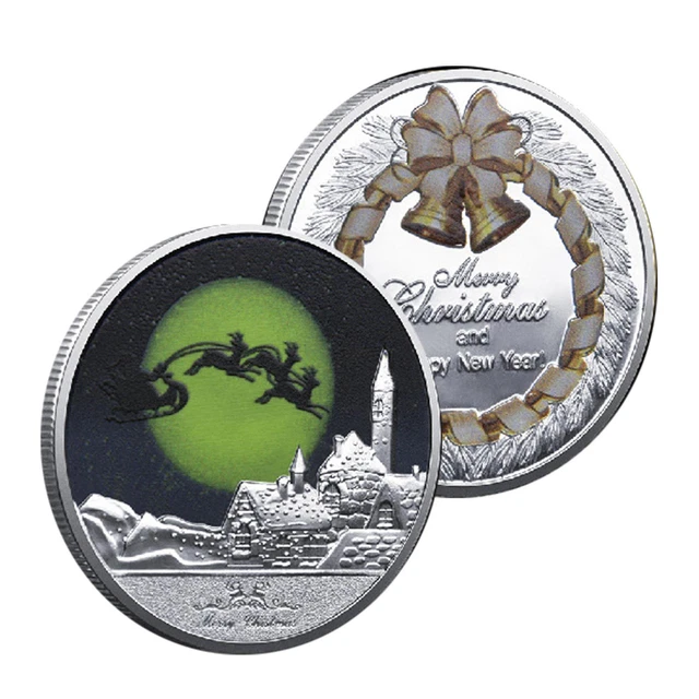 Christmas Coins | Iron Collectible Coins | Silver Metal Commemorative Coins