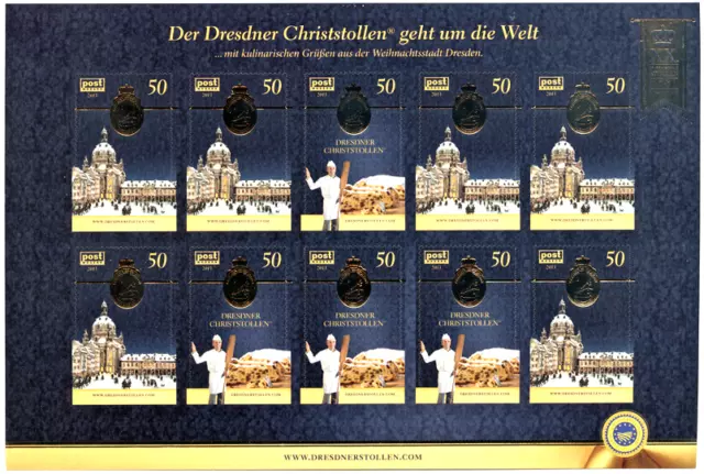 Privatpost Post modern Dresden 2013 "Dresdner Christstollen" ** MNH