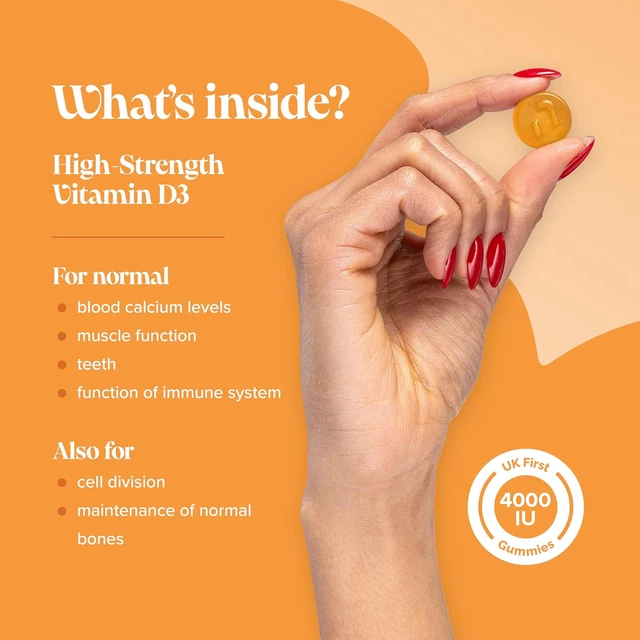 VITAMIN D GUMMIES High Strength 4000 IU Adult Vitamin D3 Gummies