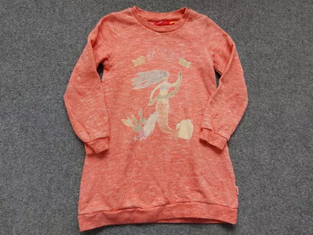 Oilily Girls,Orange Mermaid,  Long Sleeve Sweatshirt Dress  6 Yrs 116 Cm