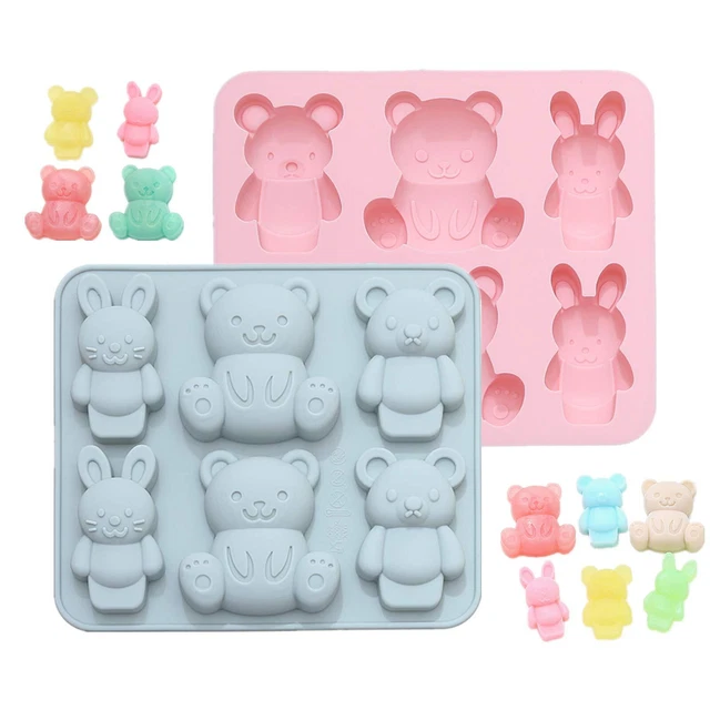 2 Pack Silicone Gummy Bear Molds,Jello Molds for Kids - Make Large Candy and ...
