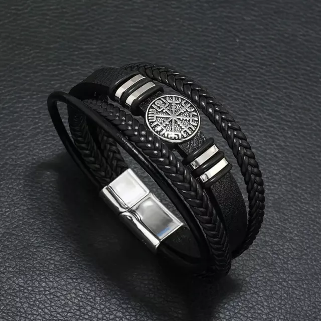 Edelstahl Armband mit Vegvisir Viking Rune Odal Tyr Thor Wikinger Schmuck Runen