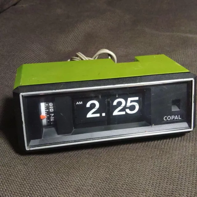 COPAL RP 207 Flip Alarm Clock Green Space Age Mid-century JUNK For Parts FedEx