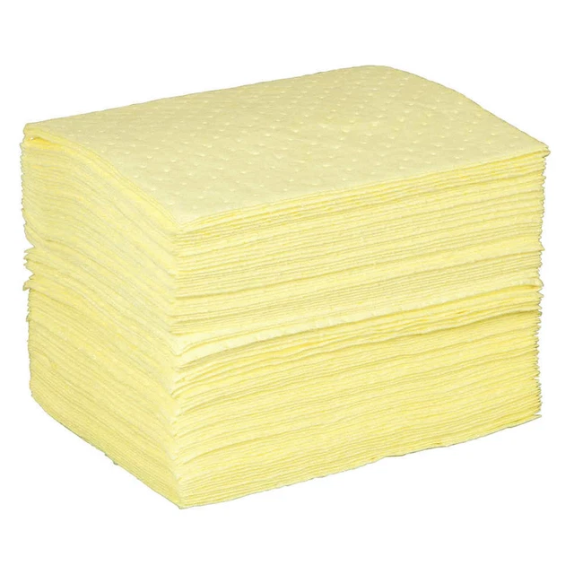 CONDOR 35ZP96 Absorbent Pad,Chem/Hazmat,Yellow,PK100