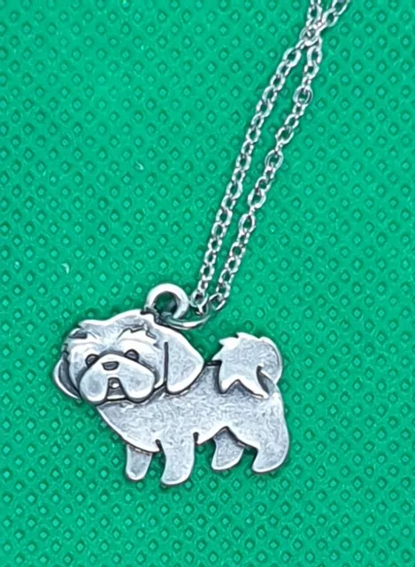 LHASA APSO SHIH TZU   DOG  - Domed Image  -  NECKLACE PENDANT ON CHAIN