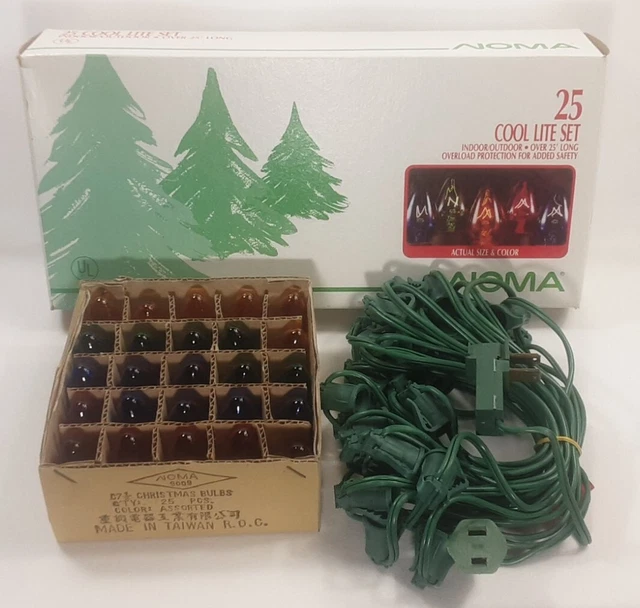 CHRISTMAS LIGHTS NOMA 25 Cool Lite Set With Original Box Vintage