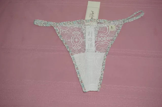 NWT GILLY HICKS Hollister Light Blue Strappy Lace Thong Panty Size