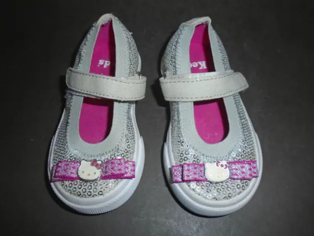 Keds Girls Toddler Hello Kitty Grey Shimmer Sneaker Size 5M