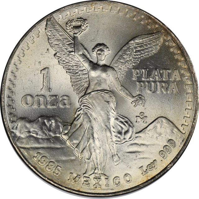 1985 Mexico 1ozt 999 Silver Libertad Brilliant Uncirculated FT178