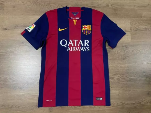 Fc Barcelona Spain 2014/2015 Home Football Shirt Jersey Camiseta Size M Nike