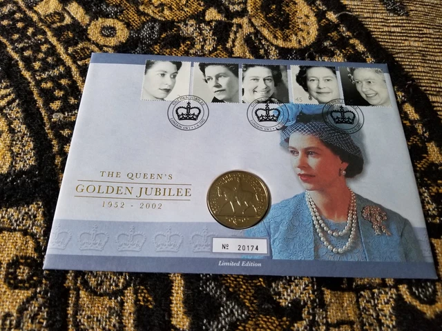 Great Britain First Day Cover - 5 Pounds 2002 Queen Elizabeth II Jubilee - Q49