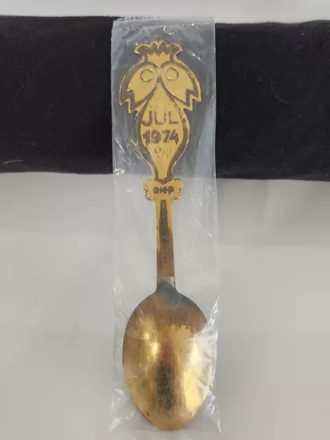 A Michelsen Sterling Silver Enamel Gilt 1974 Christmas Spoon, The Blue Bird 2