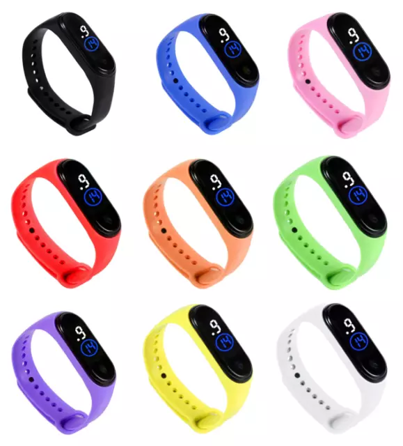 Silicone Digital LED Splashproof Sports Watch Boys Girls Kids Children’s Watches