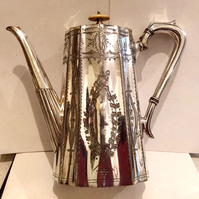 Antique mappin & webb silver plated coffee pot