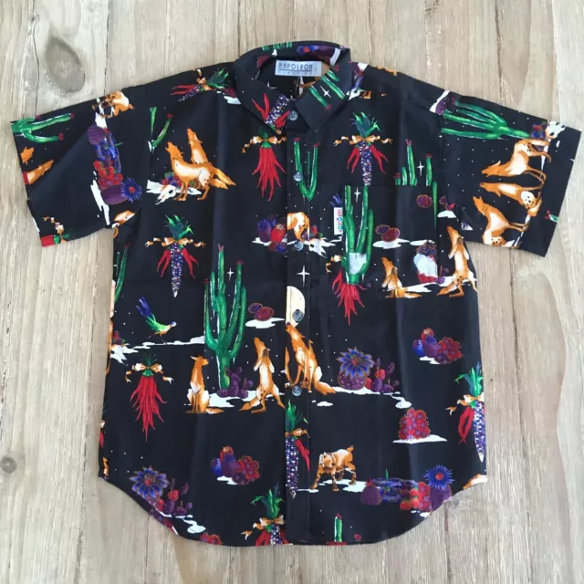 Vintage Y2K SouthWest Print Shirt Boys 10 NEW Cactus Coyote Roadrunner