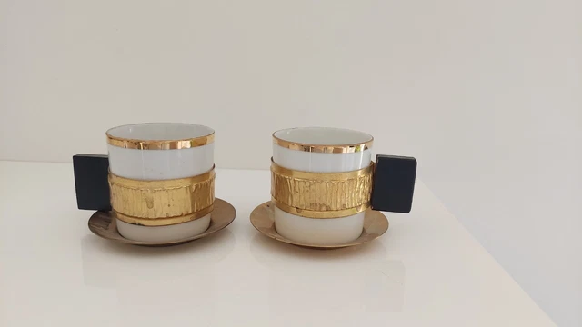 Lot De 6 Tasses à Café Arc France – Verre Vert Vintage – Années 70