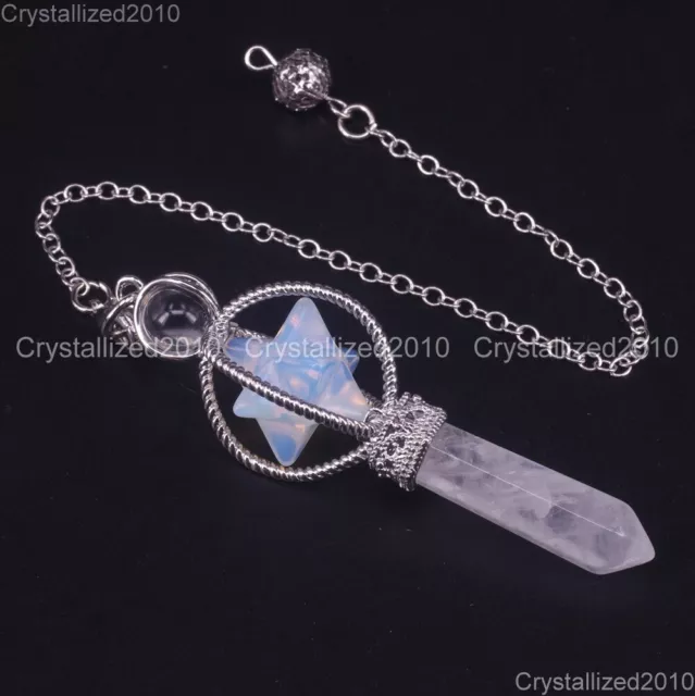 Natural Gemstones Merkaba Pendulum Healing Crystal Pointed Reiki Chakra Pendant