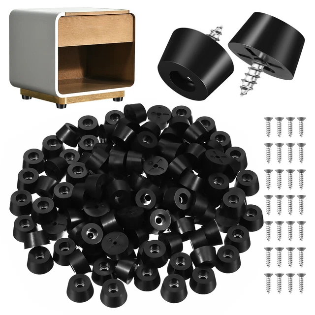 Set 4 Piedini In Gomma Con Viti In Acciaio Inox - Universali, PENN ELCOM F1690