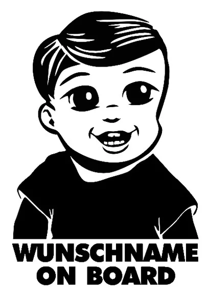 2x Aufkleber WUNSCHNAME ON BOARD Sticker Hangover Baby Auto Kind fährt mit FUN2y