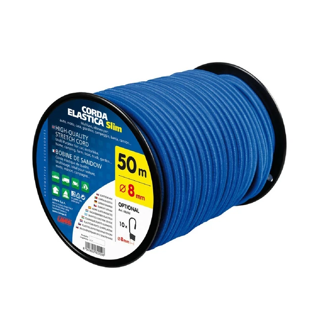 Lampa Corda elastica in bobina - Ø 8 mm - 50 m - Blu