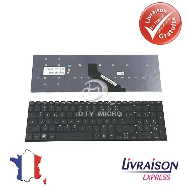 Clavier AZERTY Français Neuf Pour Packard Bell Easynote - Modèle Noir Complet