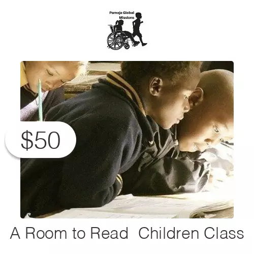 $50 Charitable Donation For: A Room to Read  Add 10 sqft of a Classroom