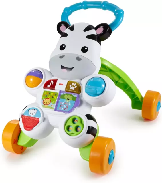 Fisher-Price Learn with Me Zebra Walker First Steps Baby Walker Push along Toy w