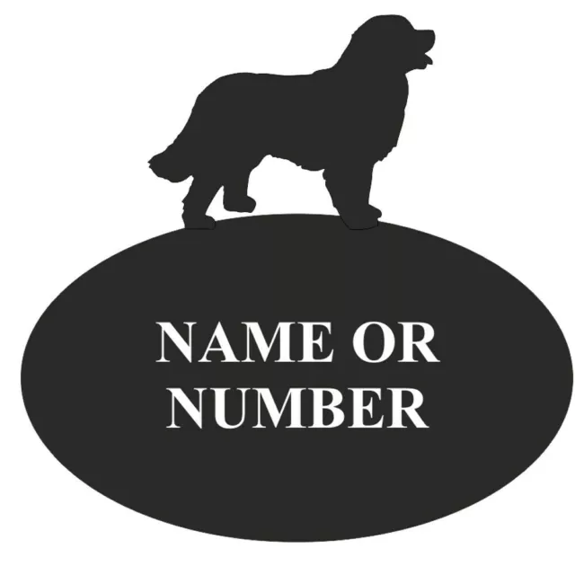 Bernese Mountain Dog Oval House Plaque - Personalised Black Metal House Sign