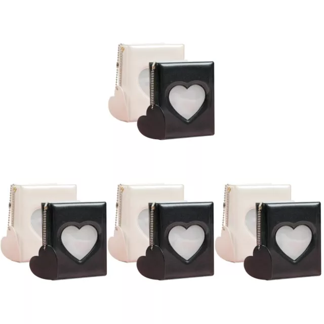 8 piezas soporte para tarjeta fotográfica corazón hueco imagen maleta de almacenamiento mini álbum de fotos