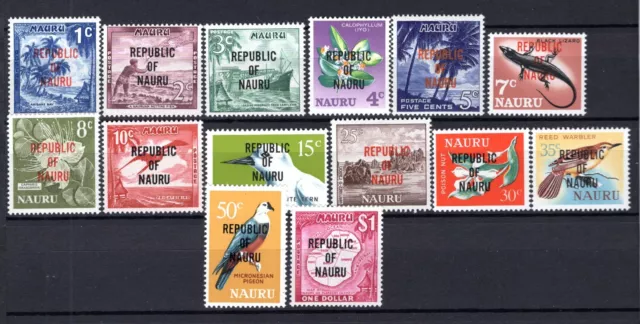 Nauru - 1968 - 1966 Definitive Set Overprinted Republic MNH