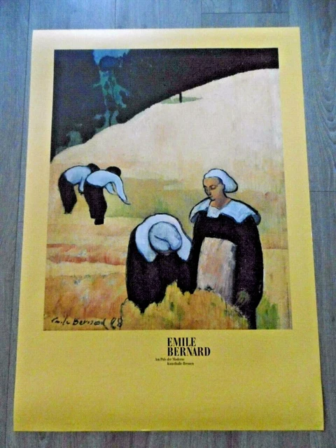 Emile Bernard Affiche originale Moisson Bretagne Coiffe Pont Aven Lille Bremen