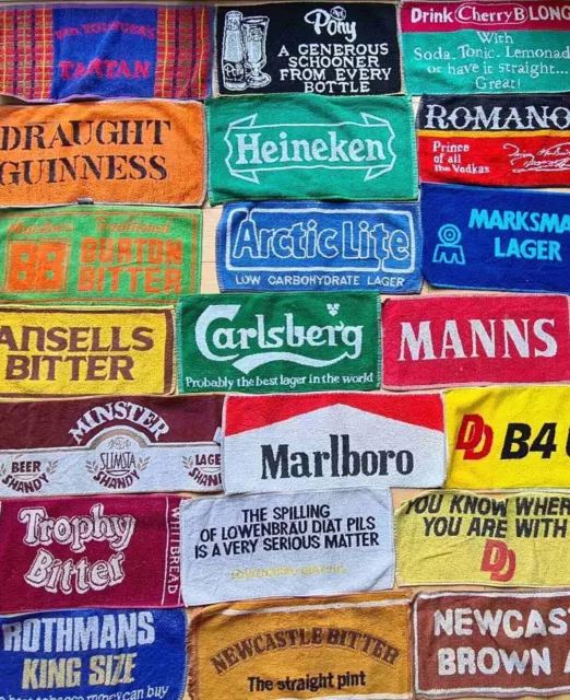 Vintage Bar Towel Beer Cloths Mats Retro Mancave Pub Lager Ale Bitter Brewery